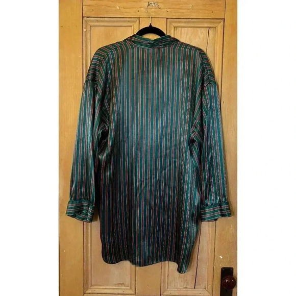 Victoria's Secret Womens Vintage Gold Label Striped Pajama Large Green XM EXC - Picture 10 of 12